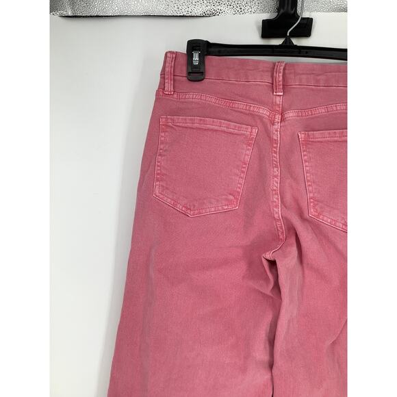 Kut From The Kloth Women's 0 Pink Meg Fab Ab High Rise Wide Leg Jeans O16-14 - Picture 6 of 9